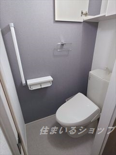 広島市安佐北区亀山３丁目のアパートのトイレ|シャワートイレ・収納棚あり