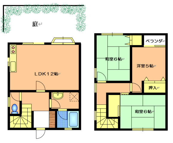 中通メゾネットの間取り