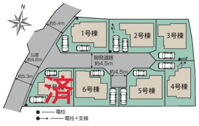 あきる野市引田 全７棟　新築分譲の区画図