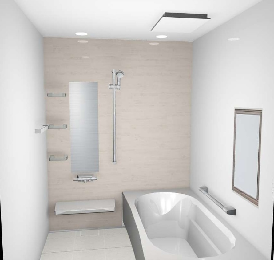 西区古江東町 No.2の浴室|浴室乾燥機付きシステムバス完成想定図☆