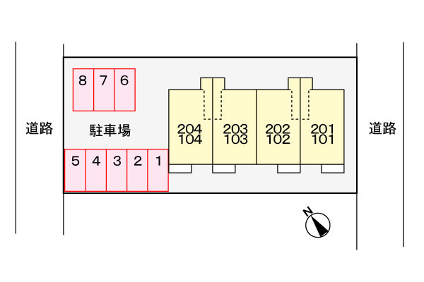 新城ハイツの区画図