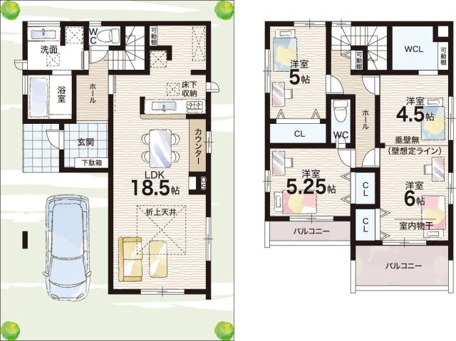 藤井寺市小山　新築一戸建ての間取り