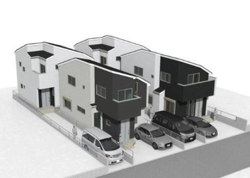 杉並区上井草4丁目　急行停車駅　省エネ住宅　最終2棟の外観パース