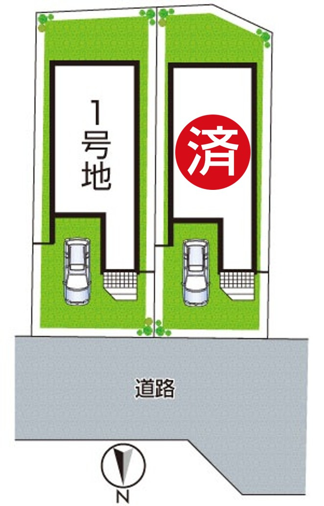枚方市南船橋　第1期　新築一戸建ての区画図|全2区画