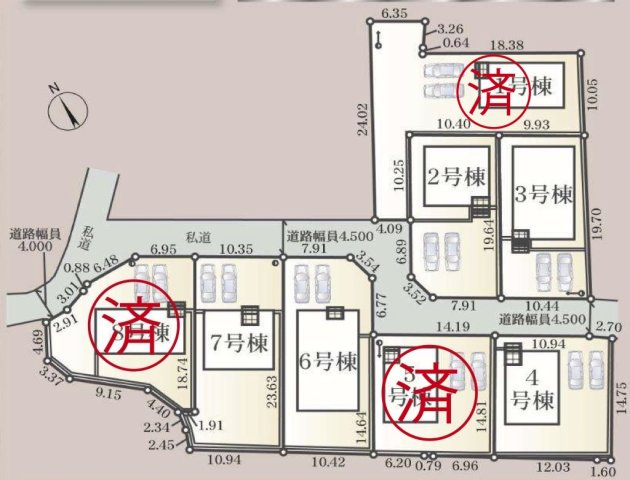 平屋タイプもある全8区画の建売分譲！耐震等級３！ご成約プレゼント対象物件！の区画図