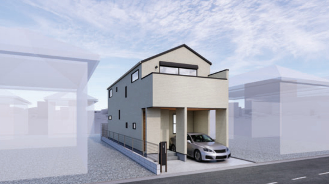 横浜市港北区高田東1丁目 新築戸建て【仲介手数料無料】の外観パース