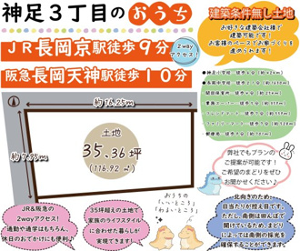 神足3丁目　建築条件無し土地の画像