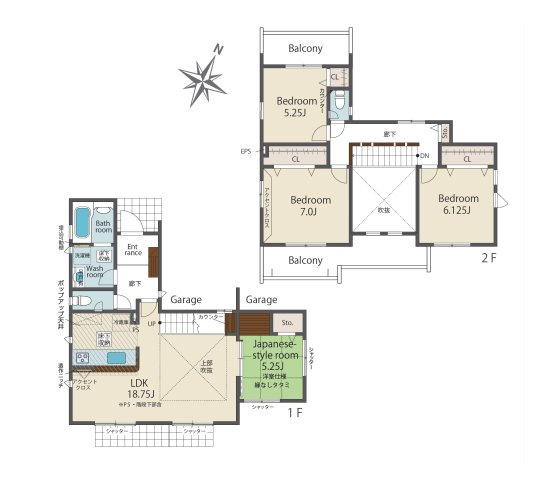 糟屋郡志免町王子2丁目第1-8棟（5号棟）の区画図|配置図（5号棟）