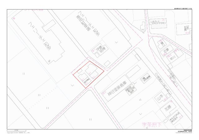 知多市八幡字向長曽のテラスの地図