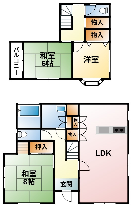 茂原市南吉田貸家の間取り