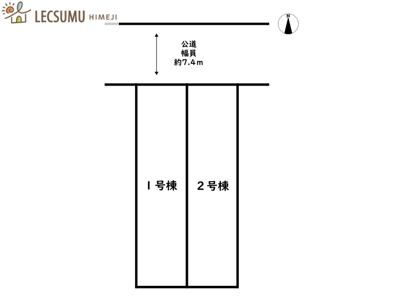姫路市広畑区早瀬町3期／全2棟の区画図