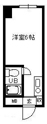 大阪市中央区谷町６丁目の賃貸マンションの間取り