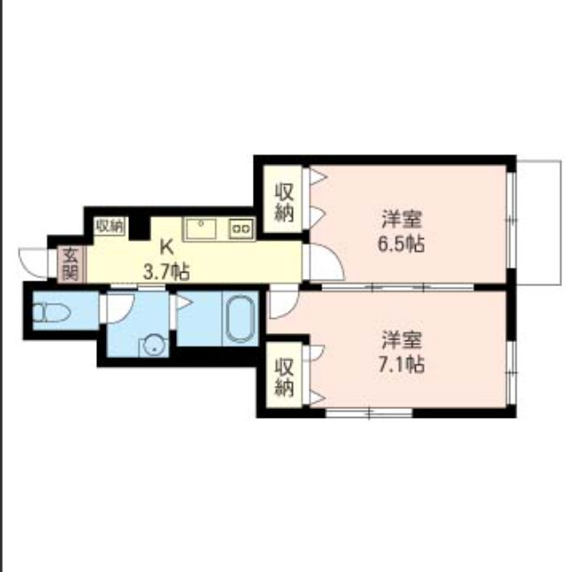 プランドール大山　リノベーション　角部屋　ネット0　南向きの間取り