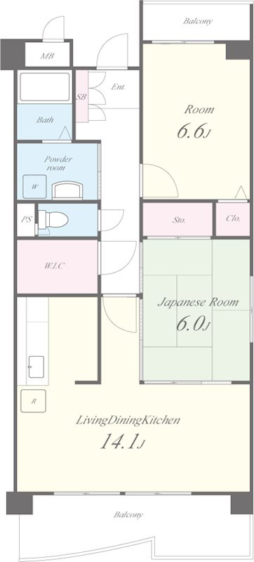 和泉市伯太町４丁目の賃貸マンションの間取り