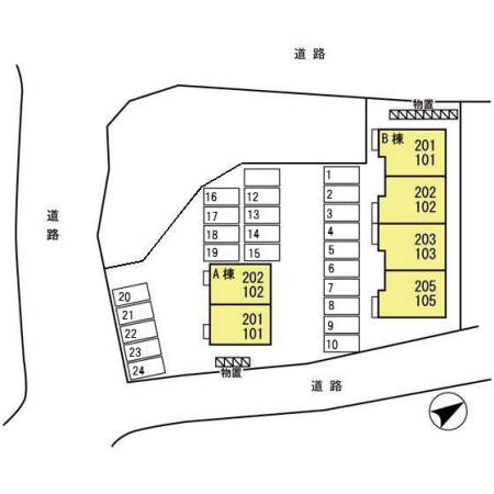 グランモアＫＹＯＥＩ　Ａの区画図
