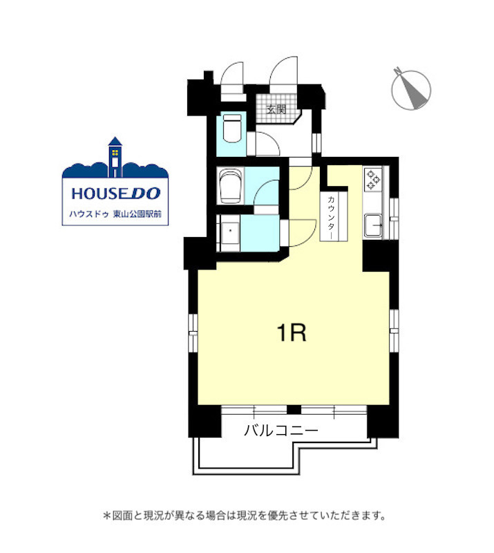 【オーナーチェンジ物件】高層階&角住戸♪ダイアパレス東桜の間取り|専有面積39.52㎡、1R、南西向きの間取り