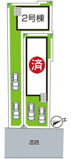 現地説明会開催　大津市長等　第1期　新築一戸建ての区画図|全２区画