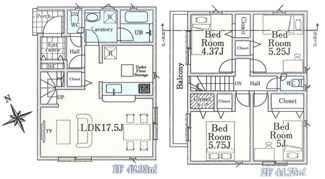 【間取り】 | 西東京市保谷町第12　全1棟　1号棟 | 西東京市保谷町第12　全1棟　1号棟