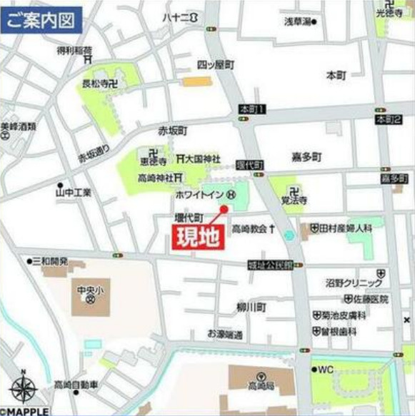 高崎市堰代町　C号棟(全３棟)　ハートフルタウン　新築建売分譲の地図