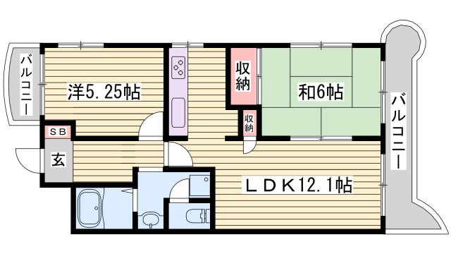 ロイヤルコーポ姫路北条の間取り