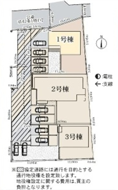 【仲介手数料無料】新築戸建　寄居町桜沢587-1（全3棟）の区画図