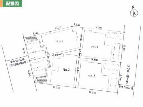 横浜市港南区東永谷3丁目 7期　新築戸建全4棟　№1の区画図
