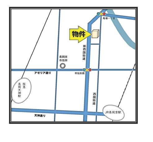 グランシュ長岡京の地図
