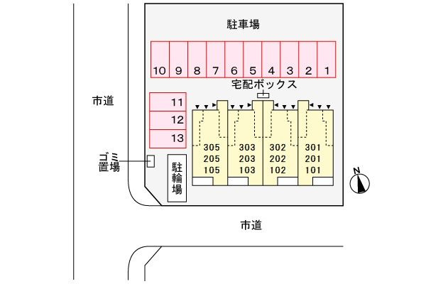 ルラシオンの駐車場