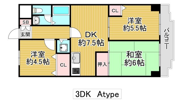 レジョンドール鶴見緑地の間取り