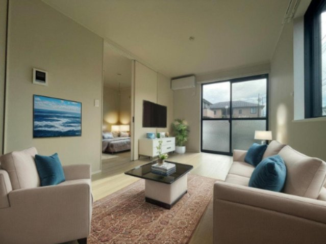 アトリオヴィラ壱番館の居間・リビング|「CG家具のため実際は家具が付きません」