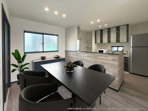 【ダイニング】 | 【ダイニング　CG家具設置イメージ】
※画像に含まれる家具家電はCGで作成したイメージです。実際の物件には付帯しません。