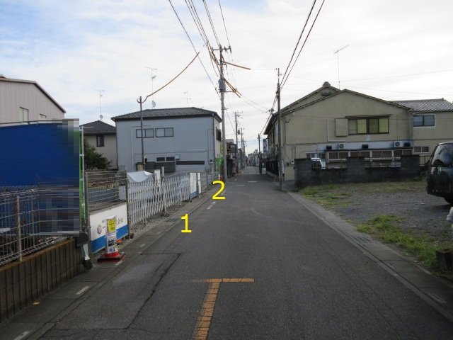 【仲介手数料無料】新築戸建　深谷市田所町4-5（全2棟）の前面道路含む現地写真