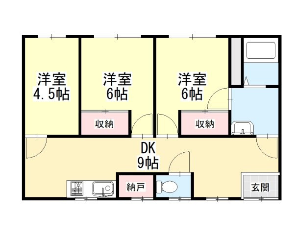 大和高田市旭北町の賃貸マンションの間取り