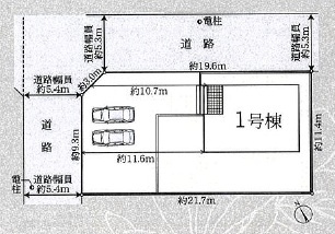 西尾市一色町赤羽第6　新築分譲住宅　全1棟　1号棟の区画図