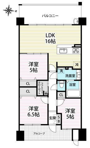２０２５年２月リノベーション済み３ＬＤＫ◆ペット２匹まで可能◆ＢＥＬＩＳＴＡ京都山科の間取り