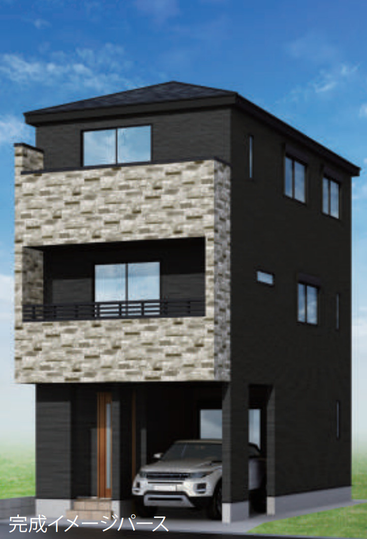 横浜市西区浅間町4丁目 新築戸建て【仲介手数料無料】の外観パース