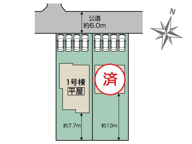 行田市富士見町２丁目２期　の区画図|現地区画図