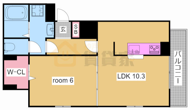 神戸市兵庫区熊野町３丁目のアパートの間取り