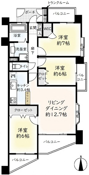 ランドステージ茅ヶ崎オーシャンビューの間取り