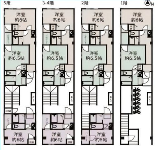 【大阪府】大阪市浪速区　一棟収益マンションの間取り
