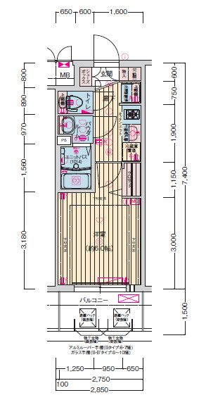 ララプレイス玉造パルクの間取り