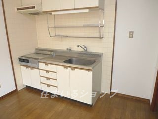 広島市安佐北区落合２丁目の賃貸マンションのキッチン|ＩＨ２口コンロ・グリル付き