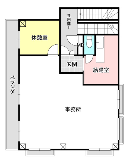 【間取り】 | 白原ビル２階事務所