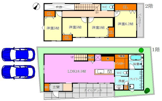 南落合1丁目新築戸建の間取り