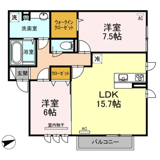 【間取り】 | D-roomフェリーチェ | 2LDK