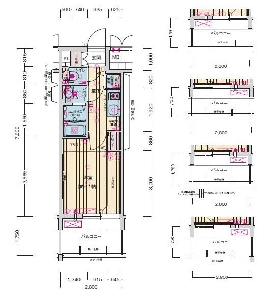 プレサンス京町堀ノースの間取り