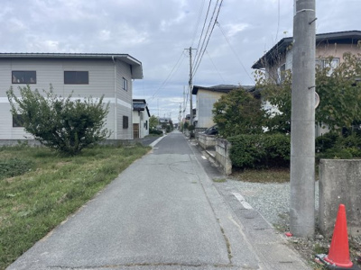 【前面道路含む現地写真】 | 天童市北久野本7期【新築建売住宅】1号棟 | 前面道路になります。