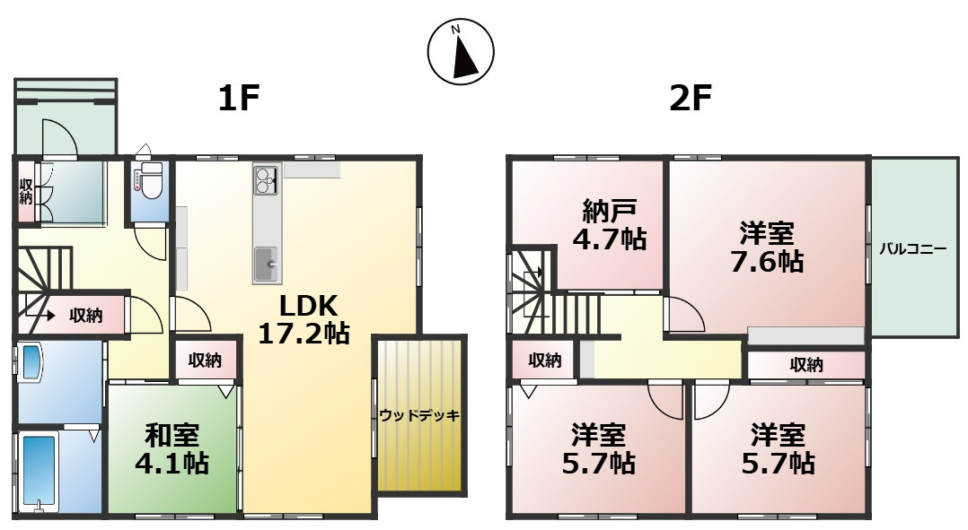 大飯郡高浜町立石中古戸建の間取り