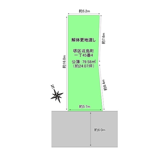 堺市堺区戎島町一町　土地の土地図