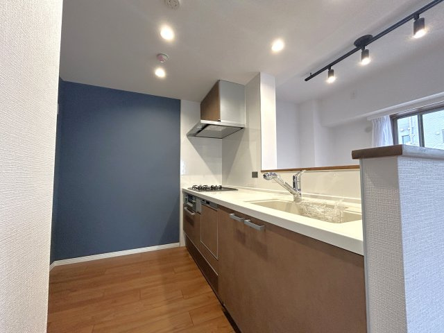 ランドール浅草のキッチン|とても広々としたキッチンスペース。写真のように真ん中に収納スペースを作られても良し。様々な使い方が想像できます。